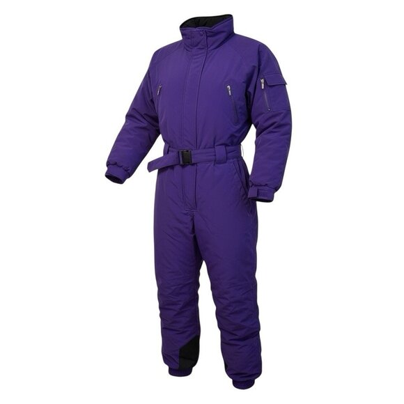 Vintage Eddie Bauer One Piece Snowsuit Womens 16 Purple Ski Snowboard Winter Zip - Picture 1 of 10